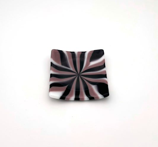 Square Dish Purple and White
