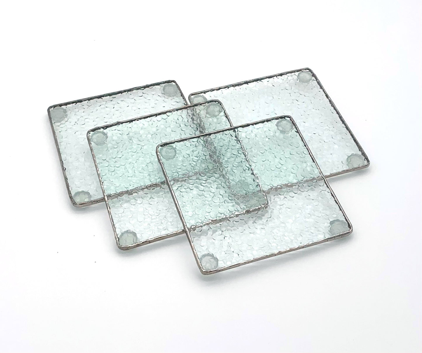 Coasters Stained Glass Clear Textured Confetti