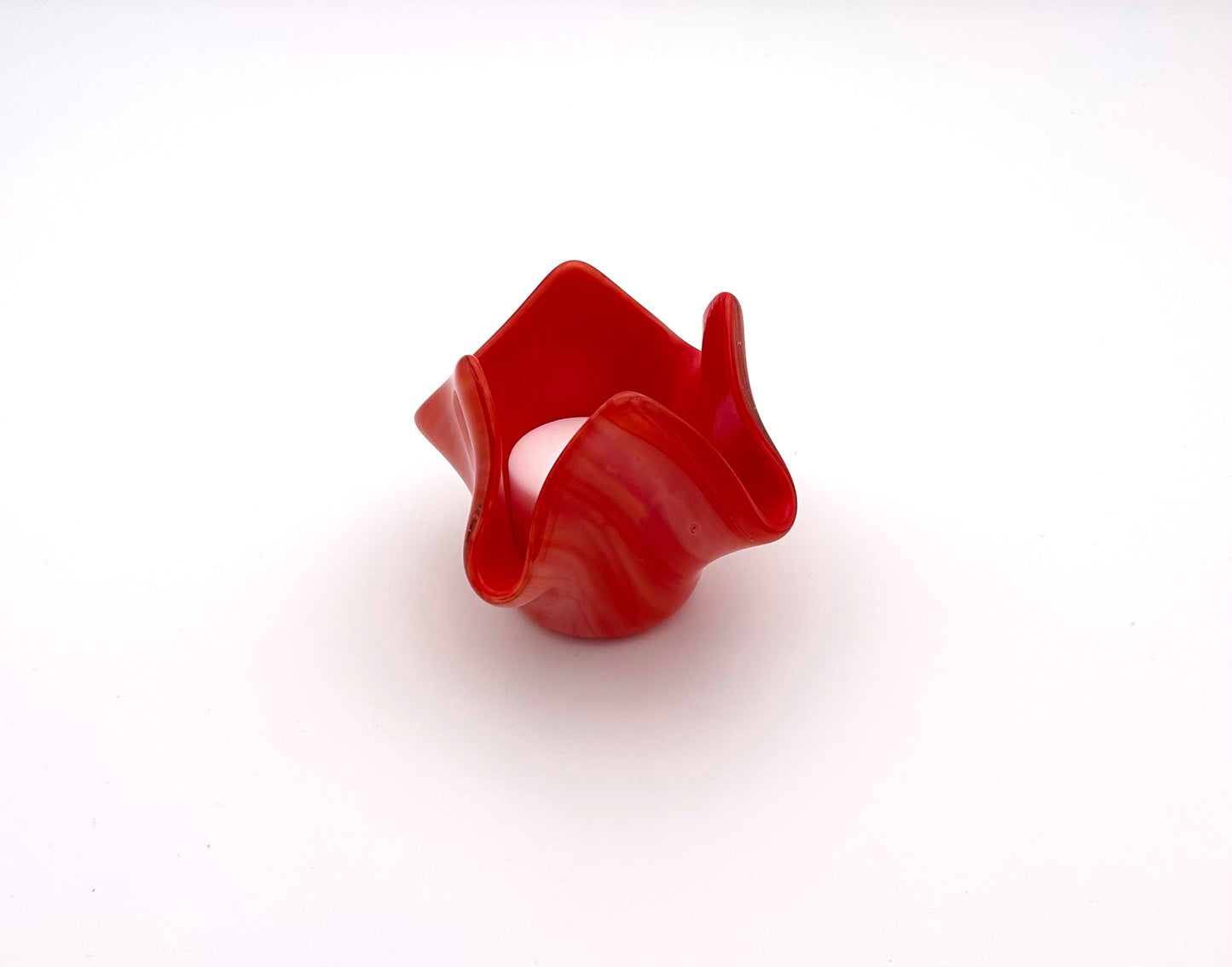 Votive Coral White Swirl