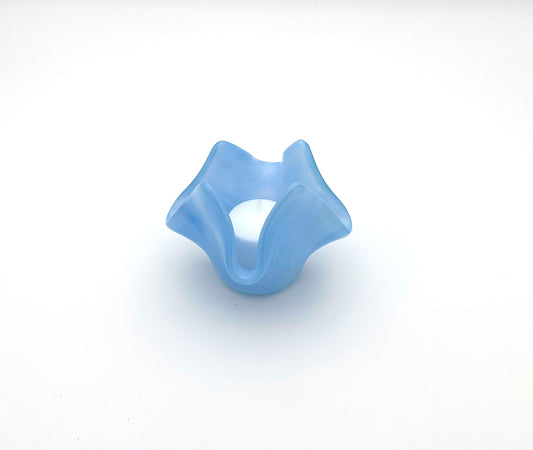 Votive Light Blue White Wispy