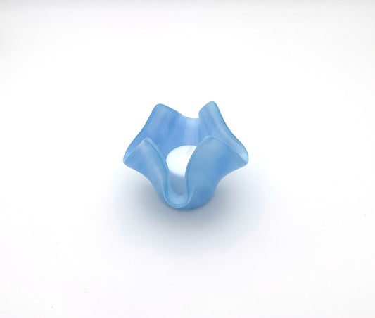 Votive Light Blue White Wispy