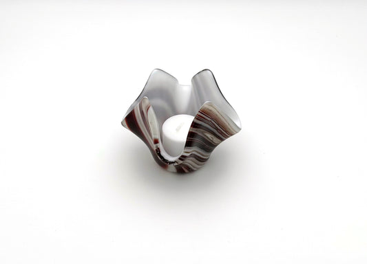 Votive Maroon and White Wispy