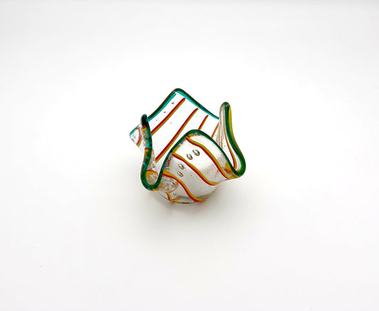 Votive Orange and Yellow Lines with Green Trim