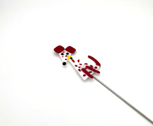 Staked Garden Art Dog White and Red Dalmatian