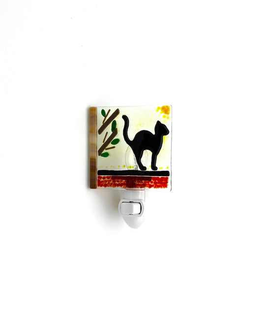Night Light Medium Black Cat on Wall