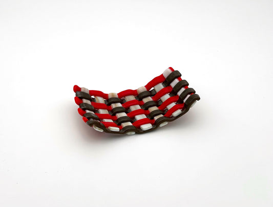 Woven Dish Small Brown Orange Cream