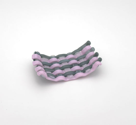 Woven Dish Small Pink Grey Clear