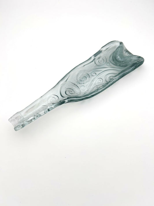 Melted Bottle Tray Clear Swirls