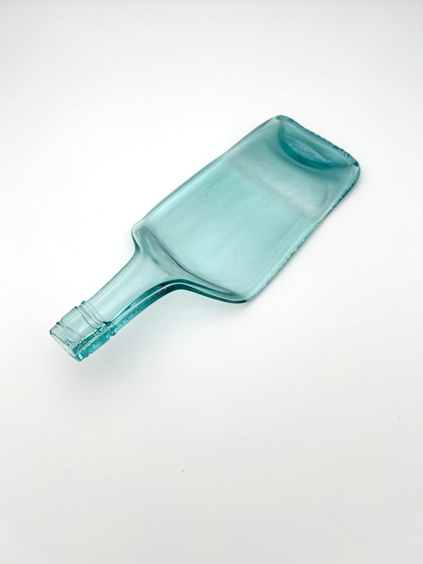Melted Bottle Tray Light Green Plain
