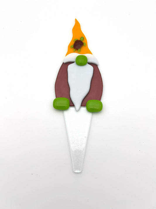 Garden Art Gnome Purple Coat Yellow Hat with Turtle